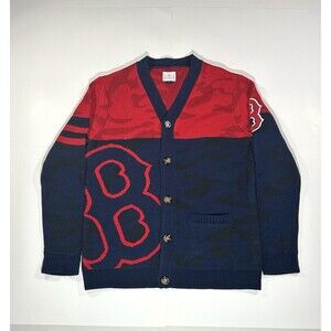 Fanatics MLB Boston Red Sox Camouflage Cardigan Size Large Navy Sweater Baseball